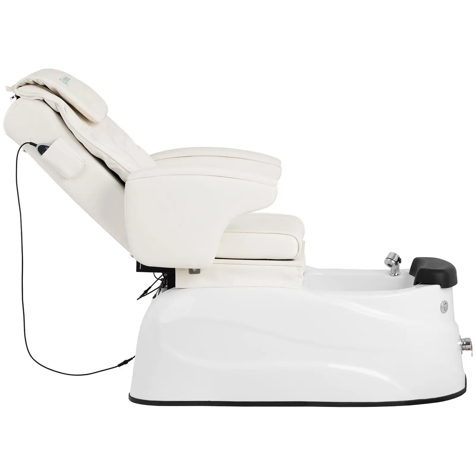 Elektrisk fotvårdsstol - Med fotbad - 105 W - 150 kg - Vit - Rygg- och nackmassage