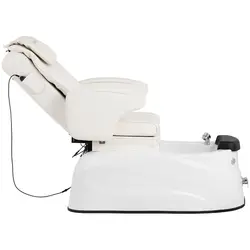 Sillón de pedicura eléctrico - con baño para pies - 105 W - 150 kg - blanco - masaje de espalda y cuello
