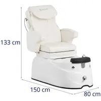 Elektrisk pedikyrstol - med fotbad - 105 W - 150 kg - hvit - rygg- og nakkemassasjeapparat