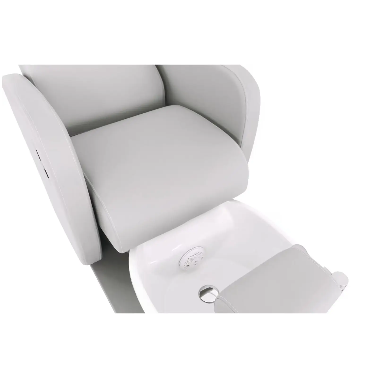 Električna stolica za pedikuru - s kadicom za noge - 105 W - 200 kg - siva