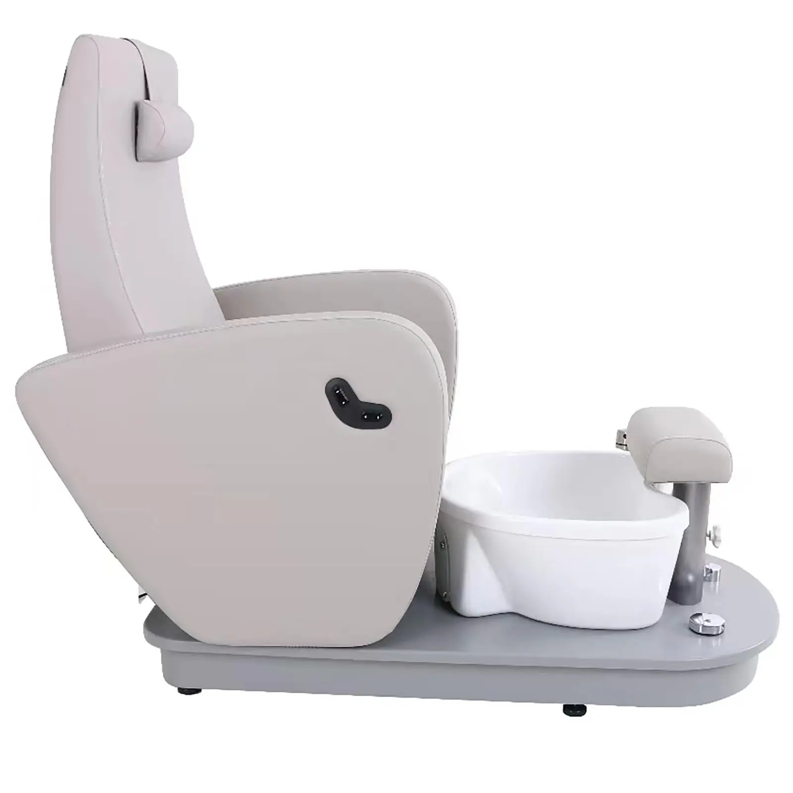 Електрически стол за педикюр - с вана за крака - 105 W - 200 кг - сив