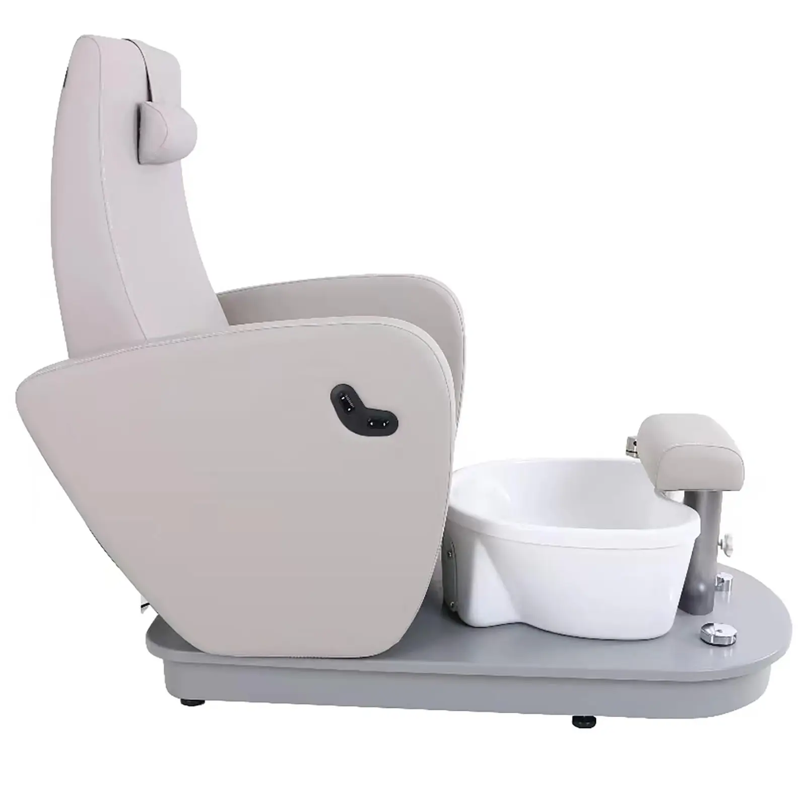 Fauteuil pédicure - électrique - avec bain de pieds - 105 W - 200 kg - gris