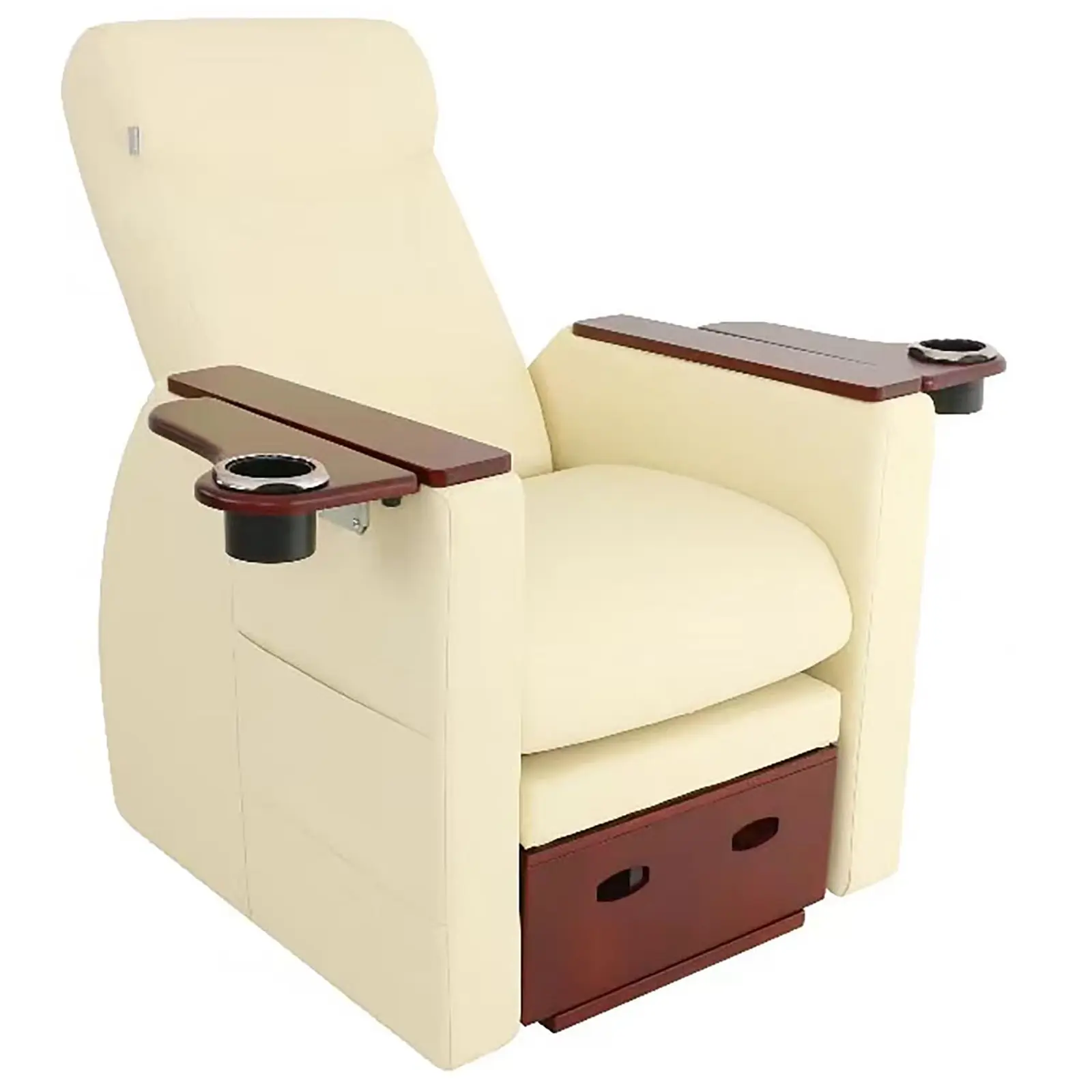 Fotel do pedicure elektryczny - wysuwany podest - 60 W - 150 kg - beżowy