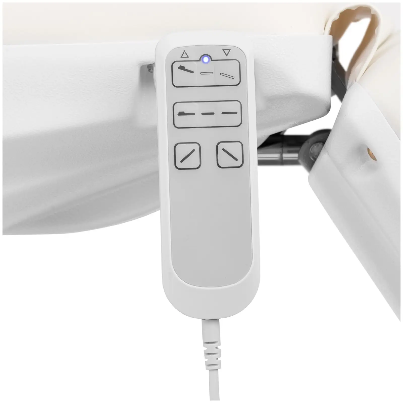 Behandlerbriks og arbejdsstol med hjul - 3 motorer - 300 W - 190 x 55 x 60 - 90 cm - 150 kg hver - hvid (Bredde, briks: 85 cm)