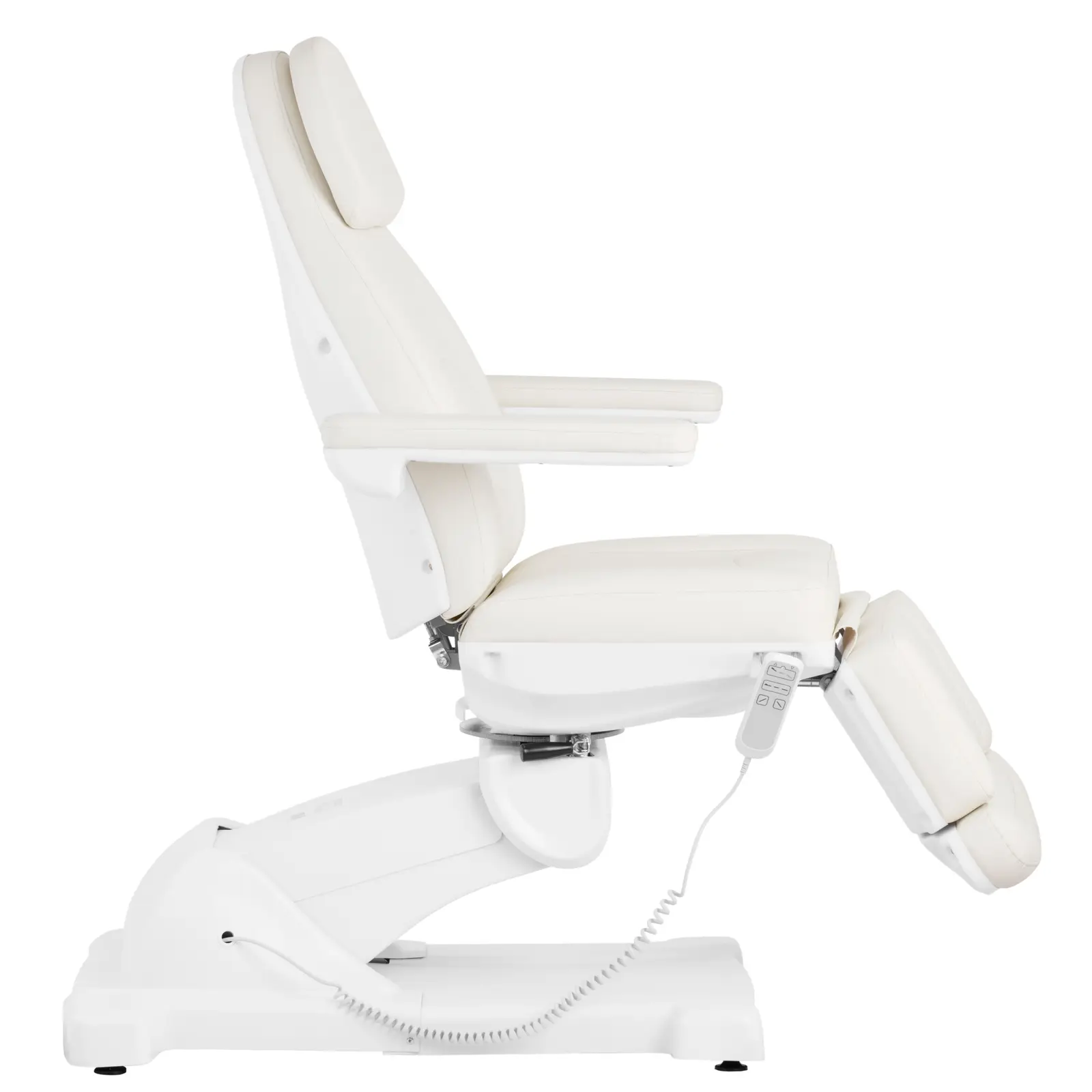 Behandlerbriks og arbejdsstol med hjul - 3 motorer - 300 W - 190 x 55 x 60 - 90 cm - 150 kg hver - hvid (Min. højde: 60 cm)