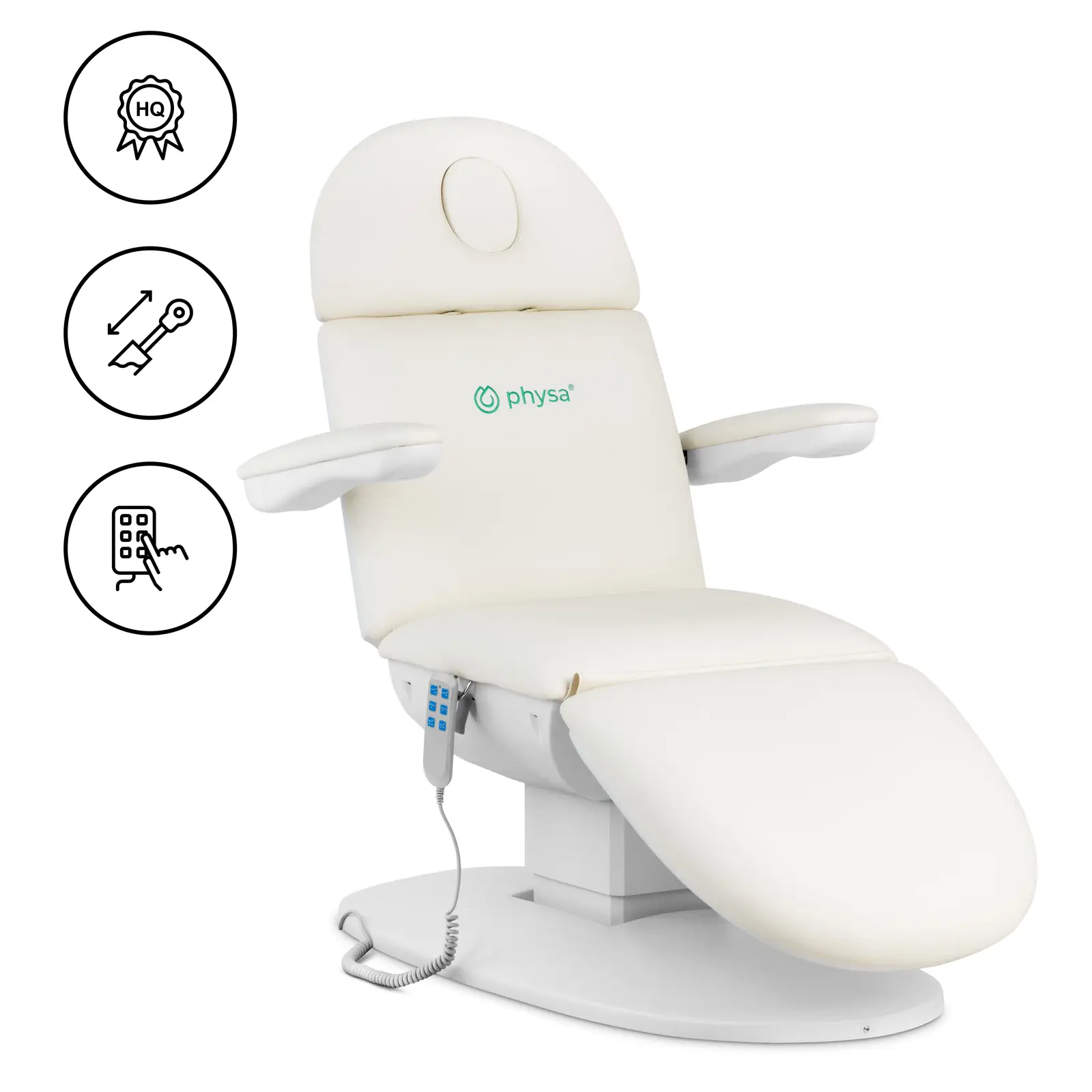 Fotel kosmetyczny - hydrauliczny - 150 kg - pistacjowy, biały