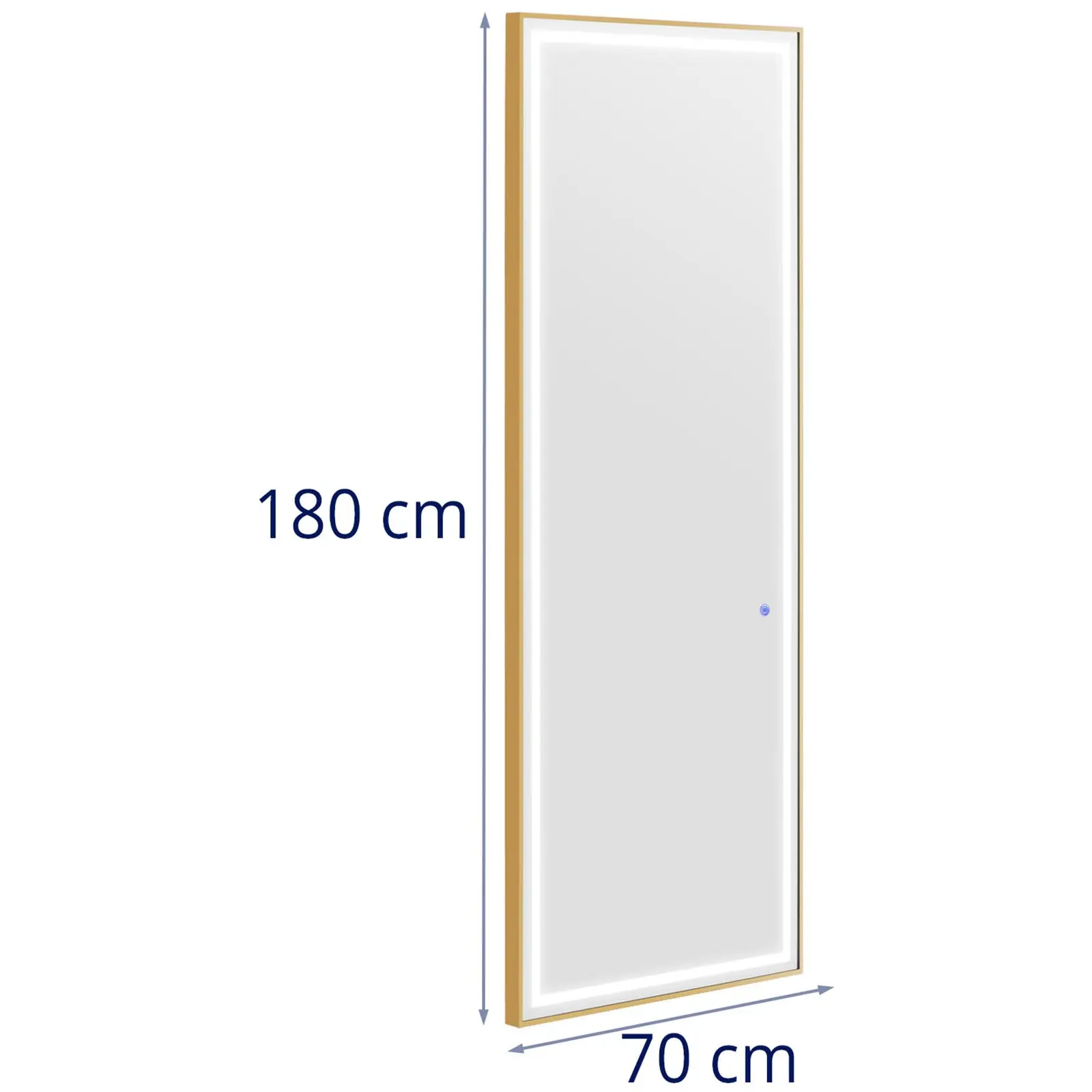 Frisørspeil - LED-belysning - ekstra slank - oval - 70 x 4 x 180 cm