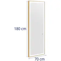 Frisørspejl med LED - ekstra fladt - rektangulært - 70 x 4 x 180 cm