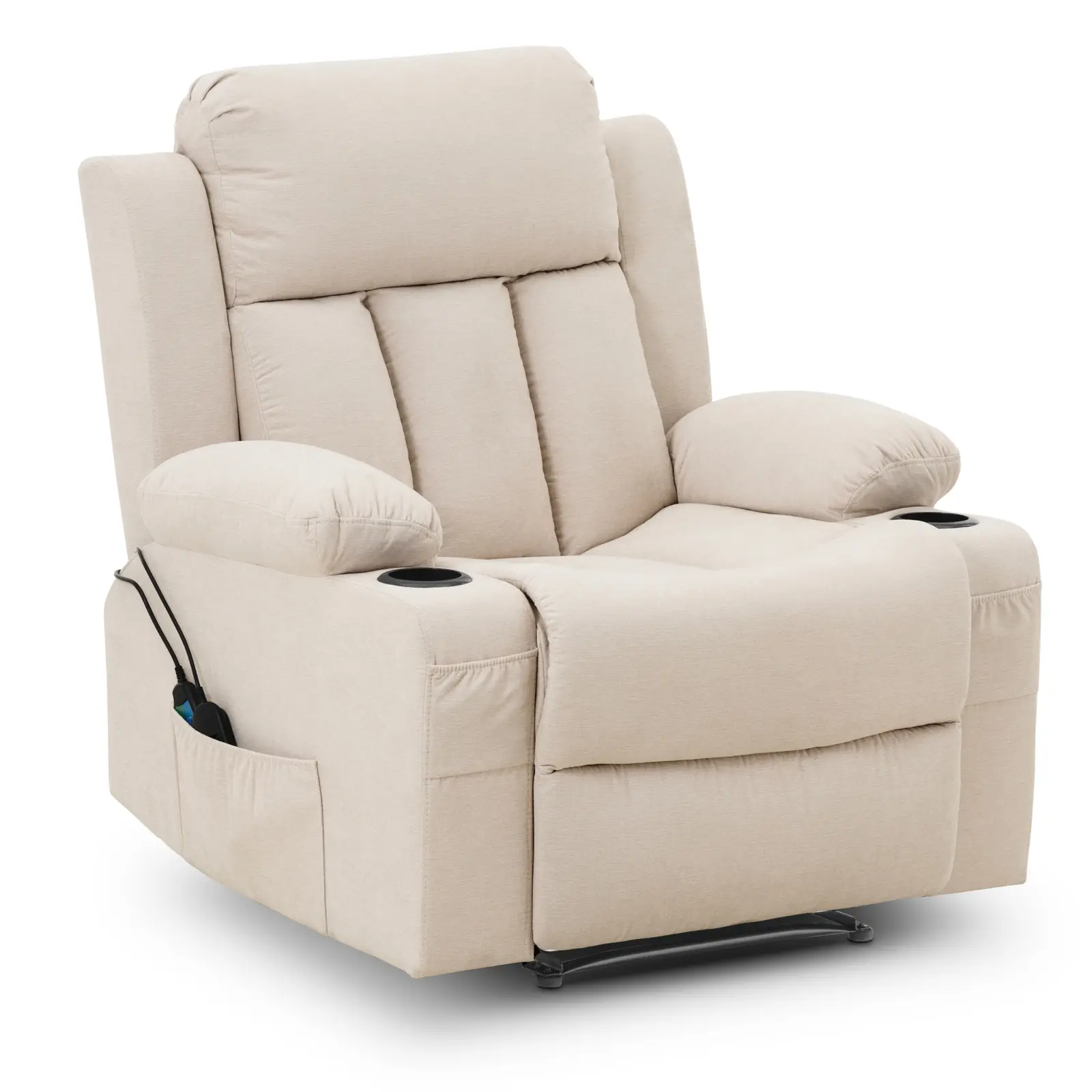 Fauteuil de massage avec fonction chauffante - Zero Gravity - 4 segments / 8 points de vibration - blanc