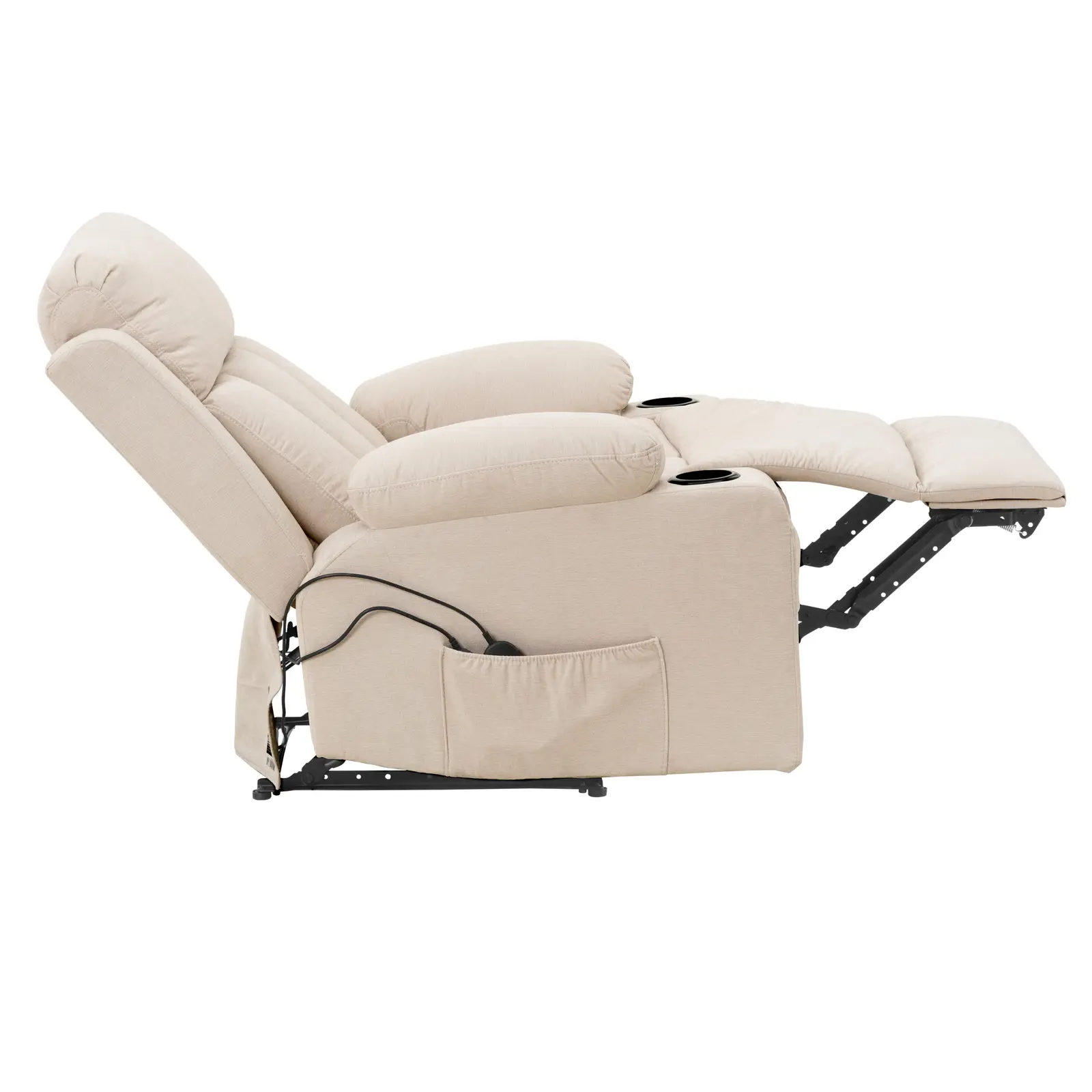 Heated Massage Chair with Standing Aid - Zero Gravity - 4 segments / 8 vibration points - white