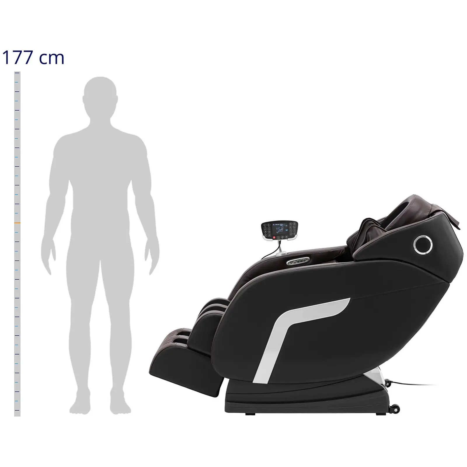 Cadeira de massagem - aquecida - posição Zero Gravity - 20 programas - preto e castanho