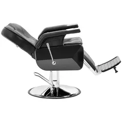 Salonski stol z naslonom za noge - 57 - 69 cm - 150 kg - črn