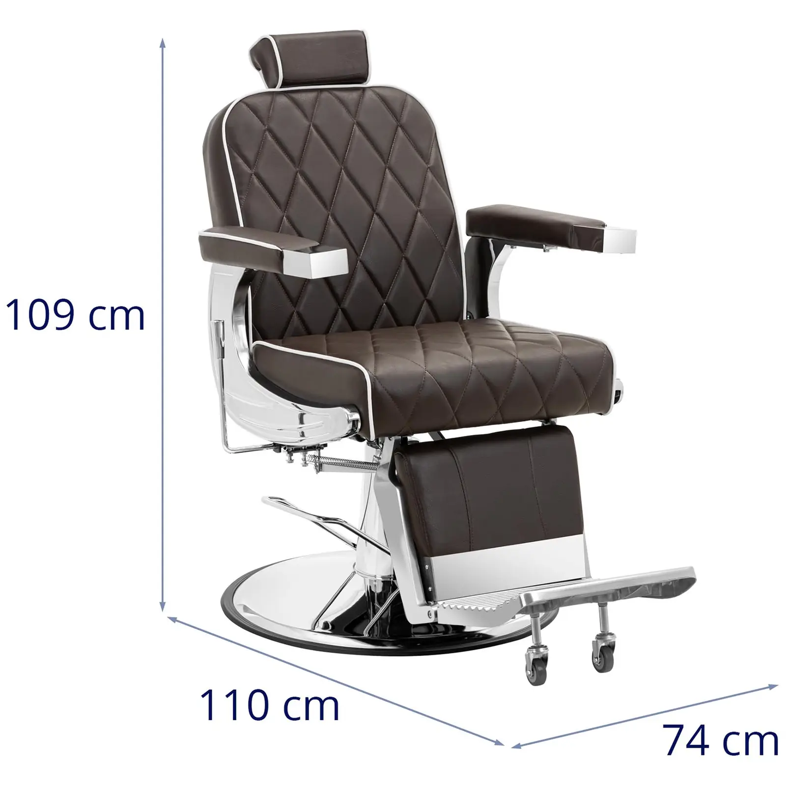 Cadeira de cabeleireiro - apoio para os pés - 58 - 71 cm - 150 kg - preto