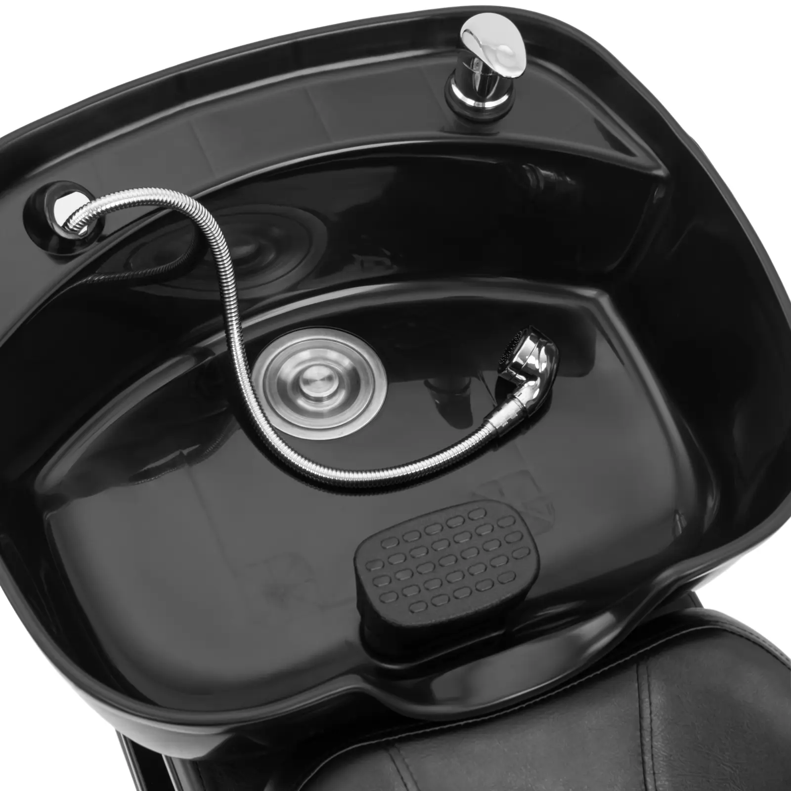 Myjka fryzjerska z fotelem - umywalka 600 x 450 x 150 mm - czarna