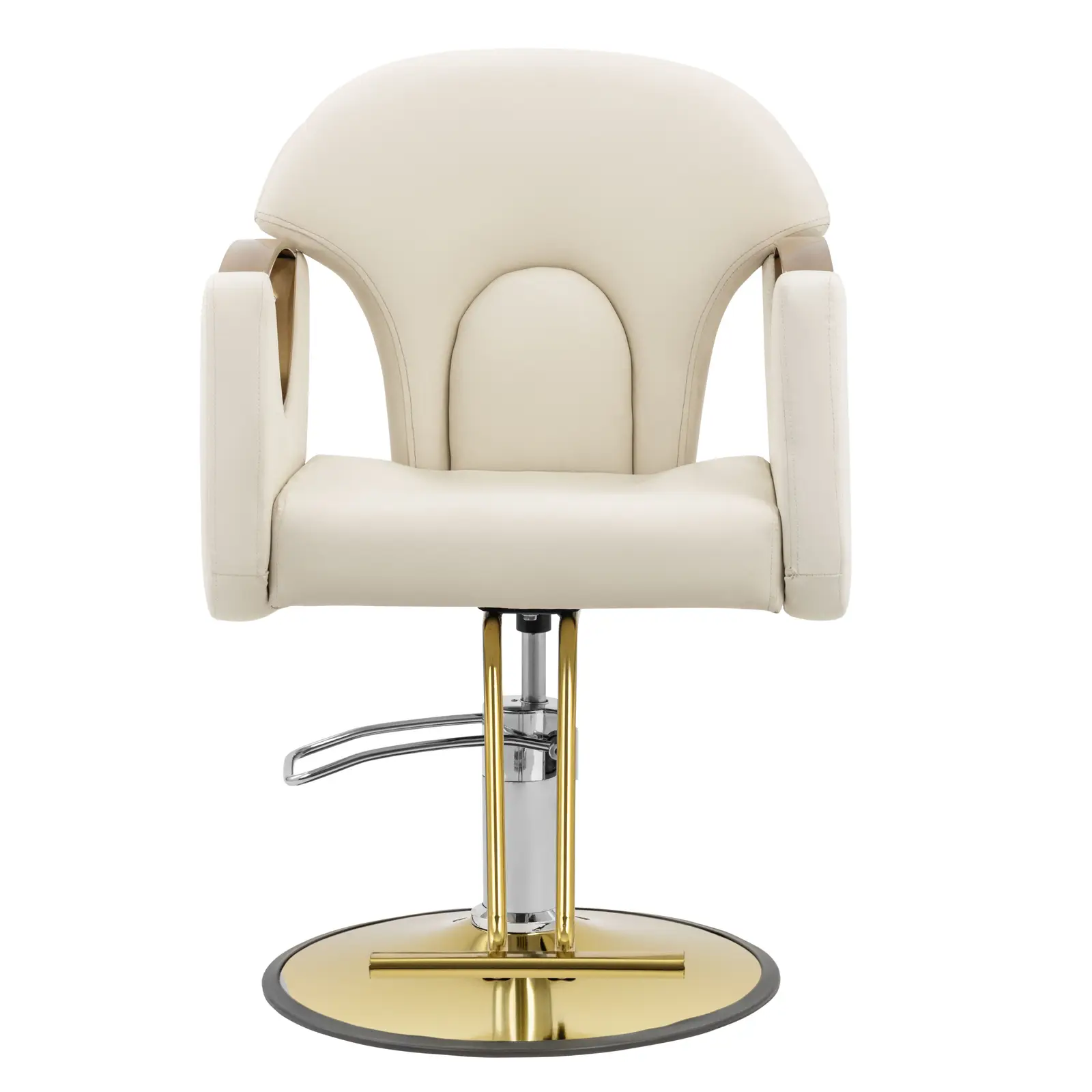 Sillón de peluquería con reposapiés - 55 - 65 cm - 180 kg - color crema