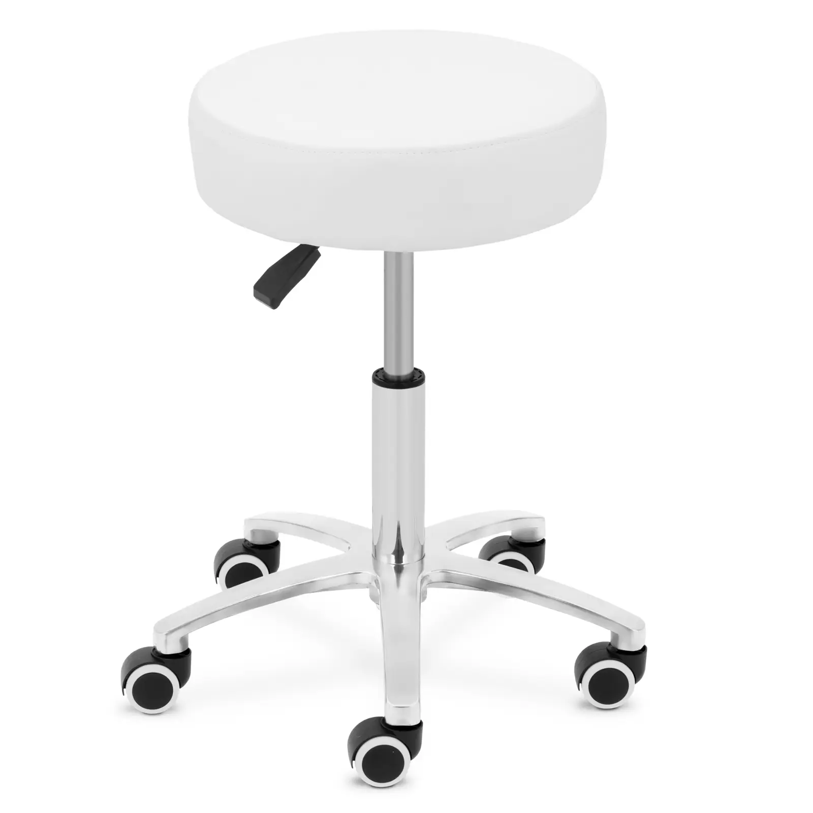 Taburete con ruedas - 48 - 61 cm - 120 kg - blanco