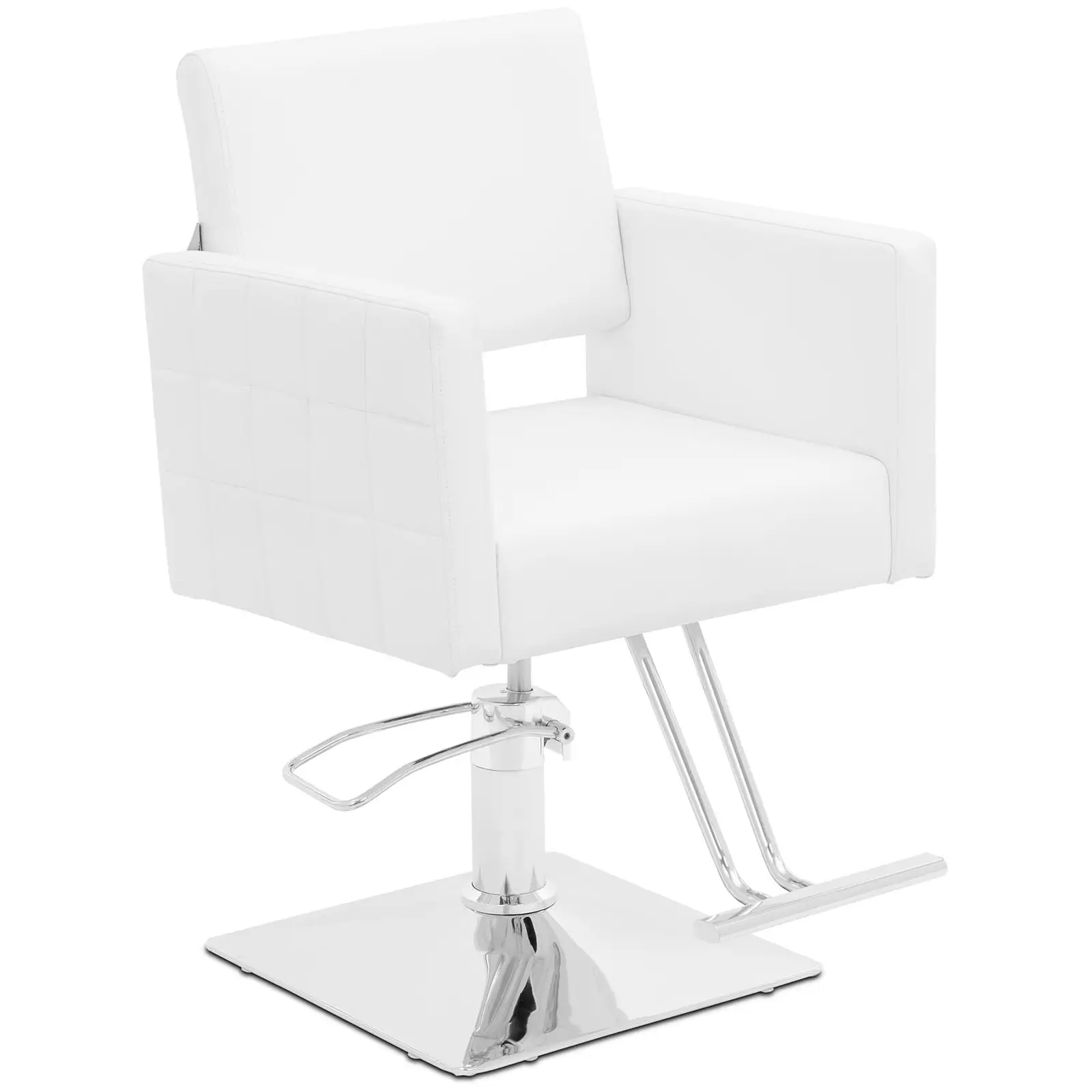 Fauteuil de coiffeur Ribbleton avec repose-pieds - hauteur d'assise 45-55 cm - 150 kg - Blanc