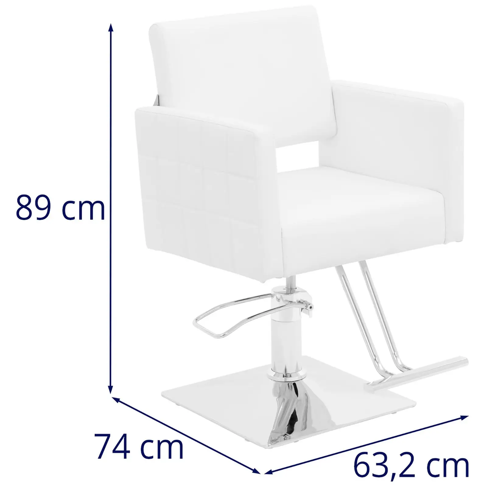 Kadeřnické křeslo Ribbleton s podnožkou - výška sedáku 45–55 cm - 150 kg - bílá (Tloušťka polstrování: 100 mm)