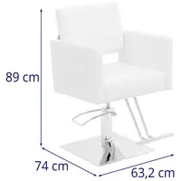 Fodrászszék Ribbleton lábtartóval - ülésmagasság: 45–55 cm - max. 150 kg - fehér