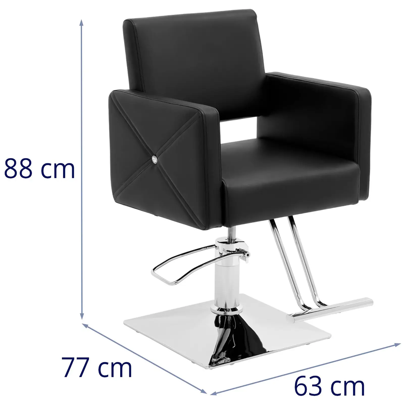 Fotel fryzjerski Carlisle z podnóżkiem -  45 - 55 cm - 150 kg - czarny