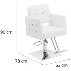 Frisørstol med fotstøtte - setehøyde 45 - 55 cm - 150 kg -150 kg - rosa