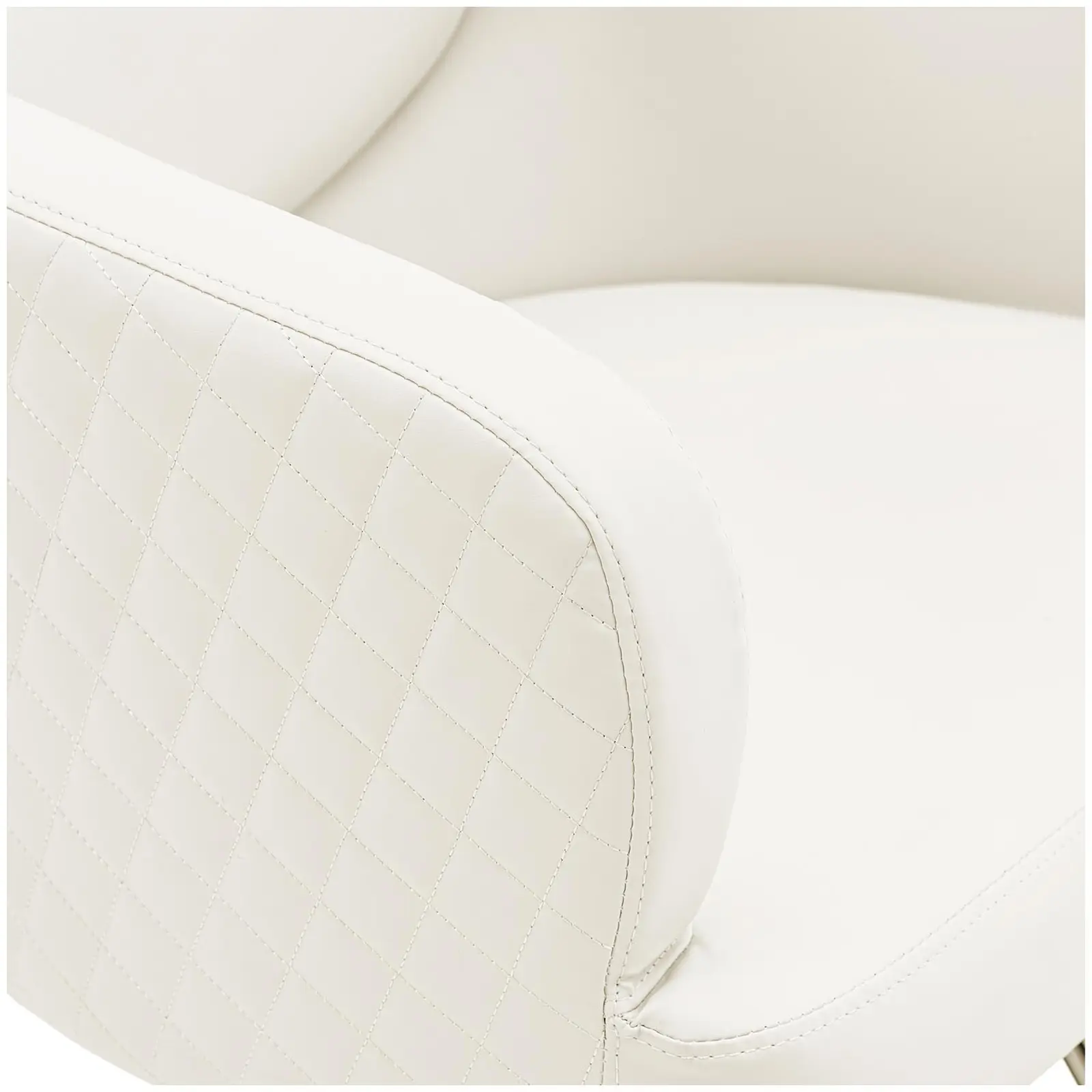 Fauteuil de coiffeur avec repose-pieds - 480 - 630 mm - 200 kg - Crème / Doré (Charge max.: 200 kg)
