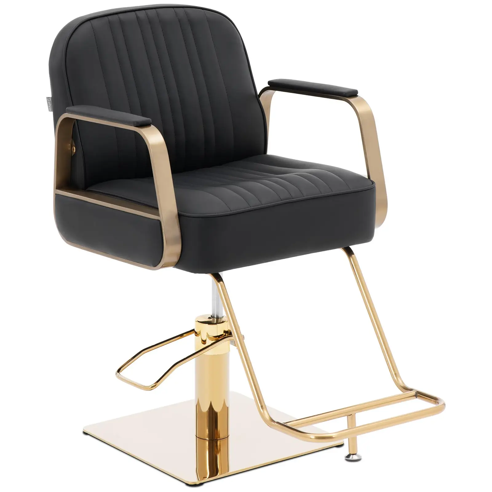 Салонен стол с подложка за крака - 920 - 1070 мм - 200 кг - черен / златен