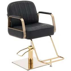 Salon Chair with Footrest - 920 - 1070 mm - 200 kg - black / gold