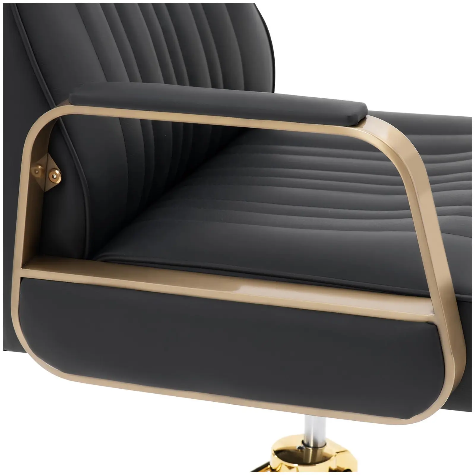 Fodrász szék lábtartóval - 920–1070 mm - max. 200 kg - fekete / arany