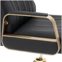 Cadeira de cabeleireiro com apoio para os pés - 920 - 1070 mm - 200 kg - preto / dourado