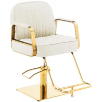 Salonski stol z naslonom za noge - 920 - 1070 mm - 200 kg - kremasta / zlata