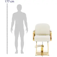 Kadeřnické křeslo s podnožkou - 920–1 070 mm - 200 kg - krémová/zlatá