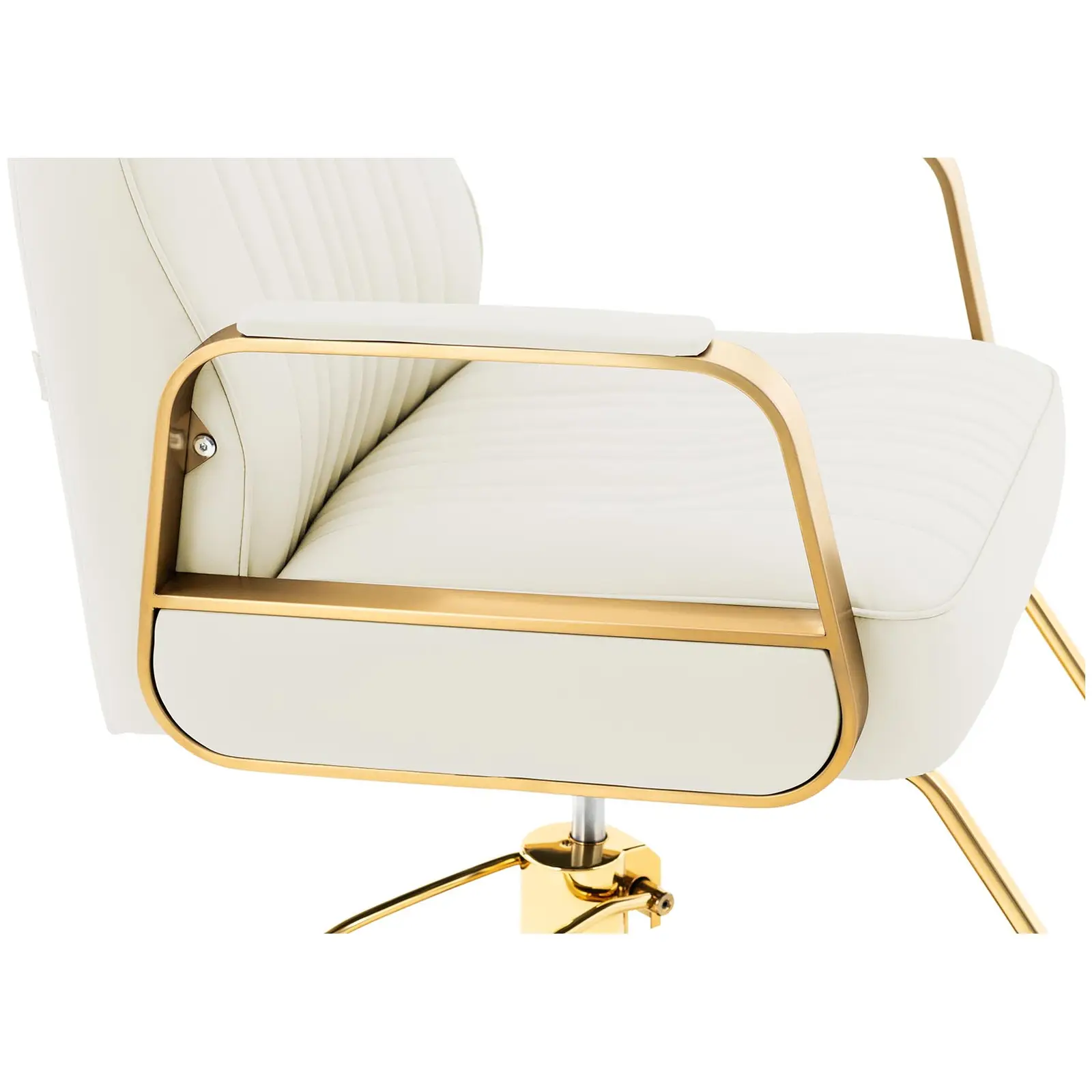 Καρέκλα σαλονιού με υποπόδιο - 920 - 1070 mm - 200 kg - κρεμ / χρυσό