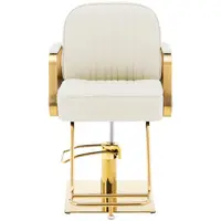 Fotel fryzjerski z podnóżkiem - 920 - 1070 mm - 200 kg - kremowy / złoty