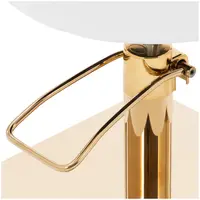 Friseurstuhl mit Fußstütze - 880 - 1030 mm - 200 kg - Weiß / Golden
