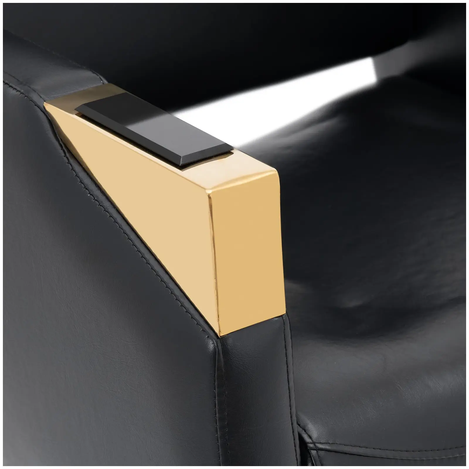 Frisörstol med fotstöd - 880–1030 mm - 200 kg - Svart / Guldfärgad