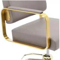 Salonska stolica s osloncem za noge - 900 - 1050 mm - 200 kg - bež / zlatna