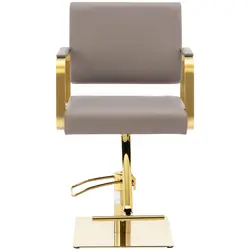 Friseurstuhl mit Fußstütze - 900 - 1050 mm - 200 kg - Beige / Goldfarben