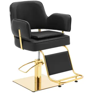 Cadeira de cabeleireiro com apoio para os pés - 890 - 1020 mm - 200 kg - preto / dourado