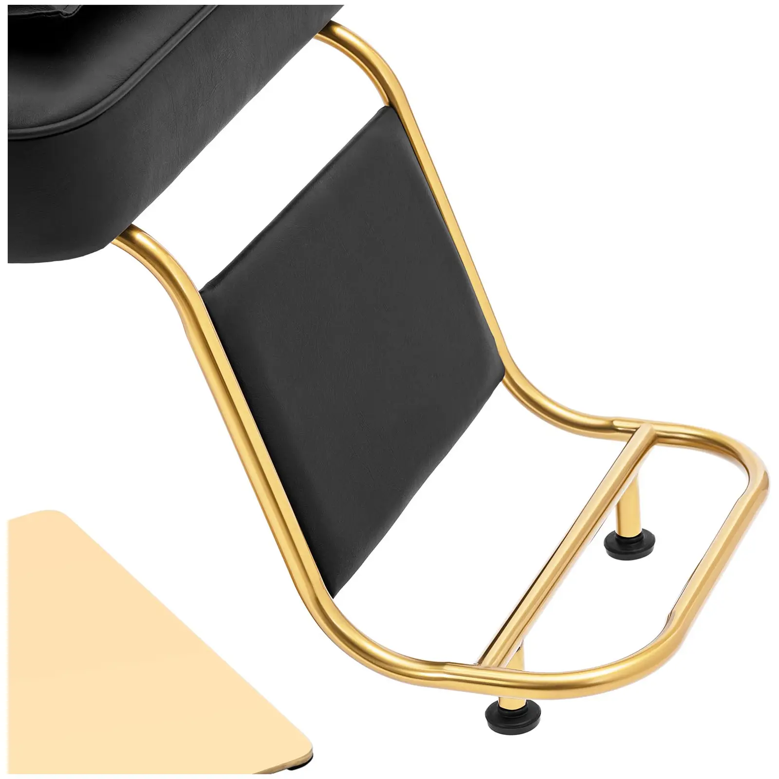 Fodrász szék lábtartóval - 890–1020 mm - 200 kg - fekete / arany