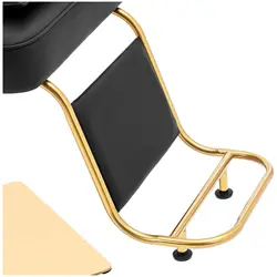 Frisörstol med fotstöd - 890–1020 mm - 200 kg - Svart / Guldfärgad