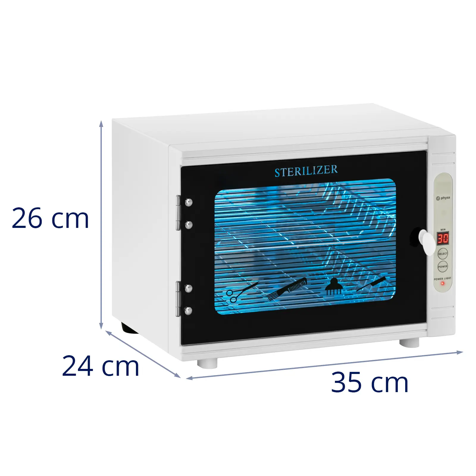 UV sterilizátor - 8 l - komora z ušlechtilé oceli - časovač (Barva: Bílá)
