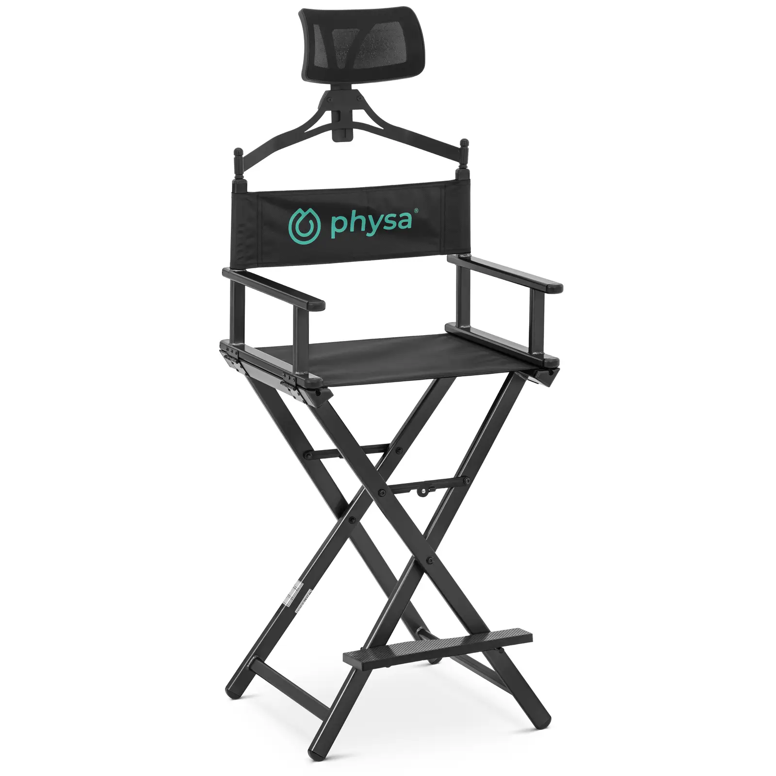 Makeup Chair - with headrest and footrest - foldable - black