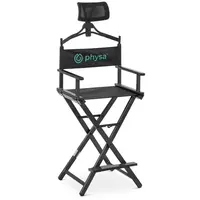 Makeup-stol - med hoved- og fodstøtte - sammenklappelig - sort