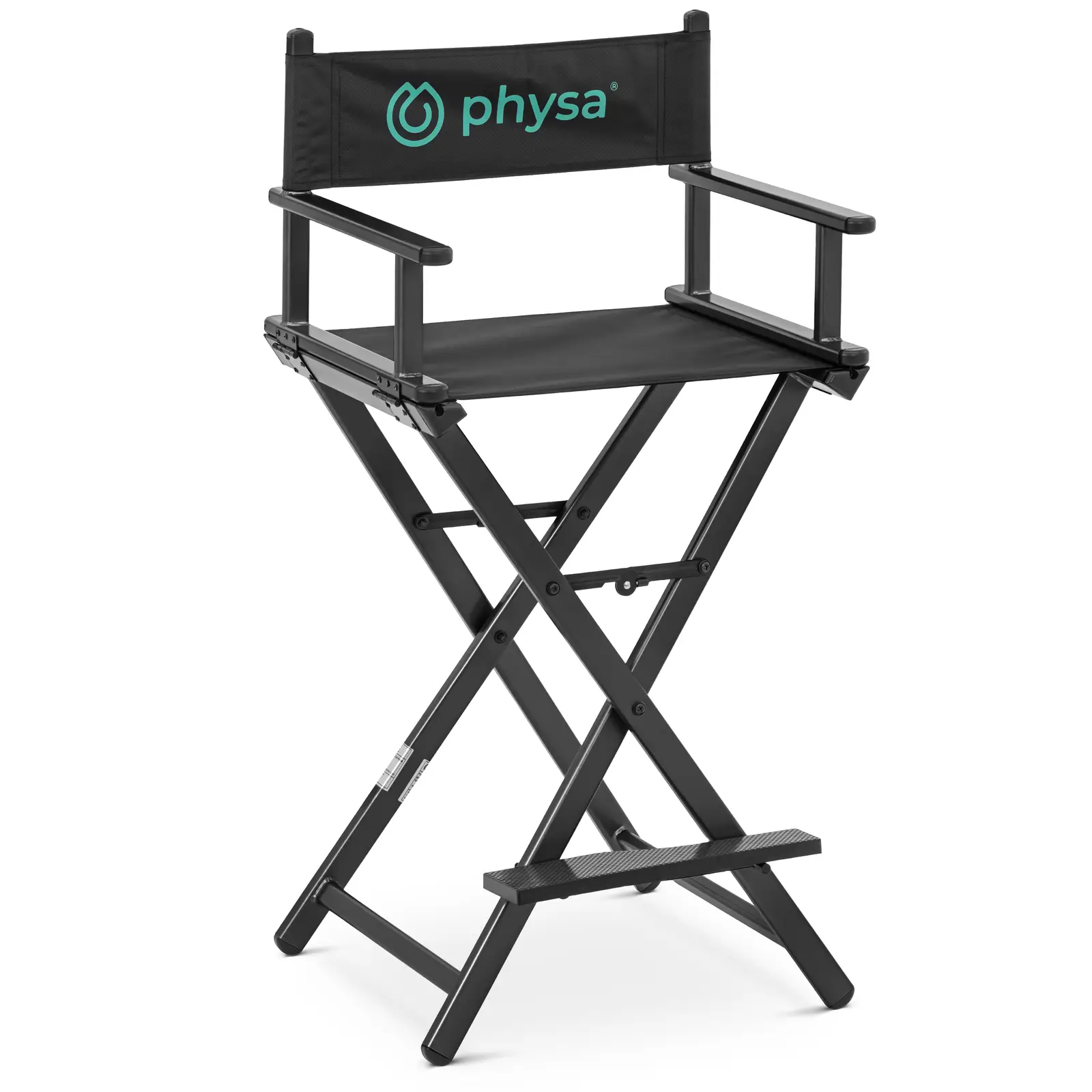 Vizážistická židle s podnožkou skládací černá - Barber křesla physa