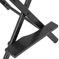 Гримьорски стол - с поставка за крака - сгъваем - черен