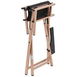 Гримьорски стол - с поставка за крака - сгъваем - розово злато