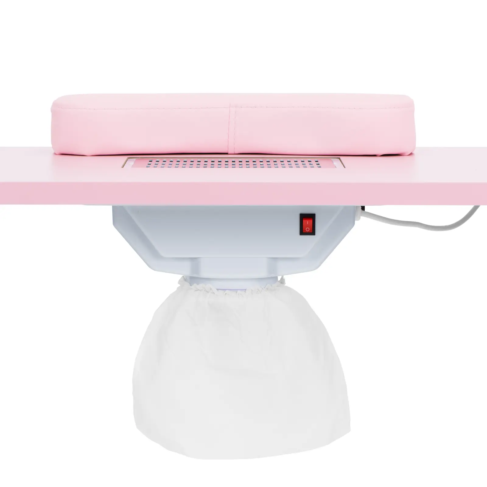 Tavolo manicure professionale - Con aspiratore - Rosa e dorato - 3 cassetti - Poggiamani