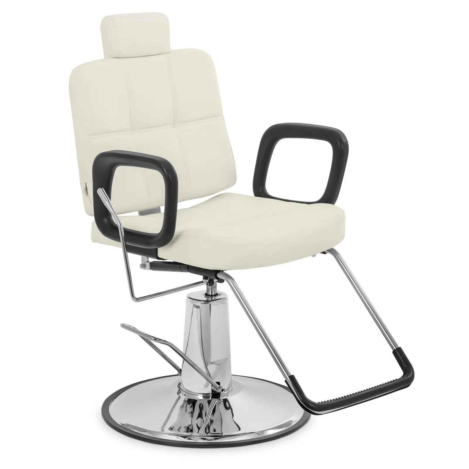 Fauteuil de coiffeur Keswick avec appui-tête et repose-pieds - Hauteur d'assise 52 - 64 cm - 150 kg - Beige