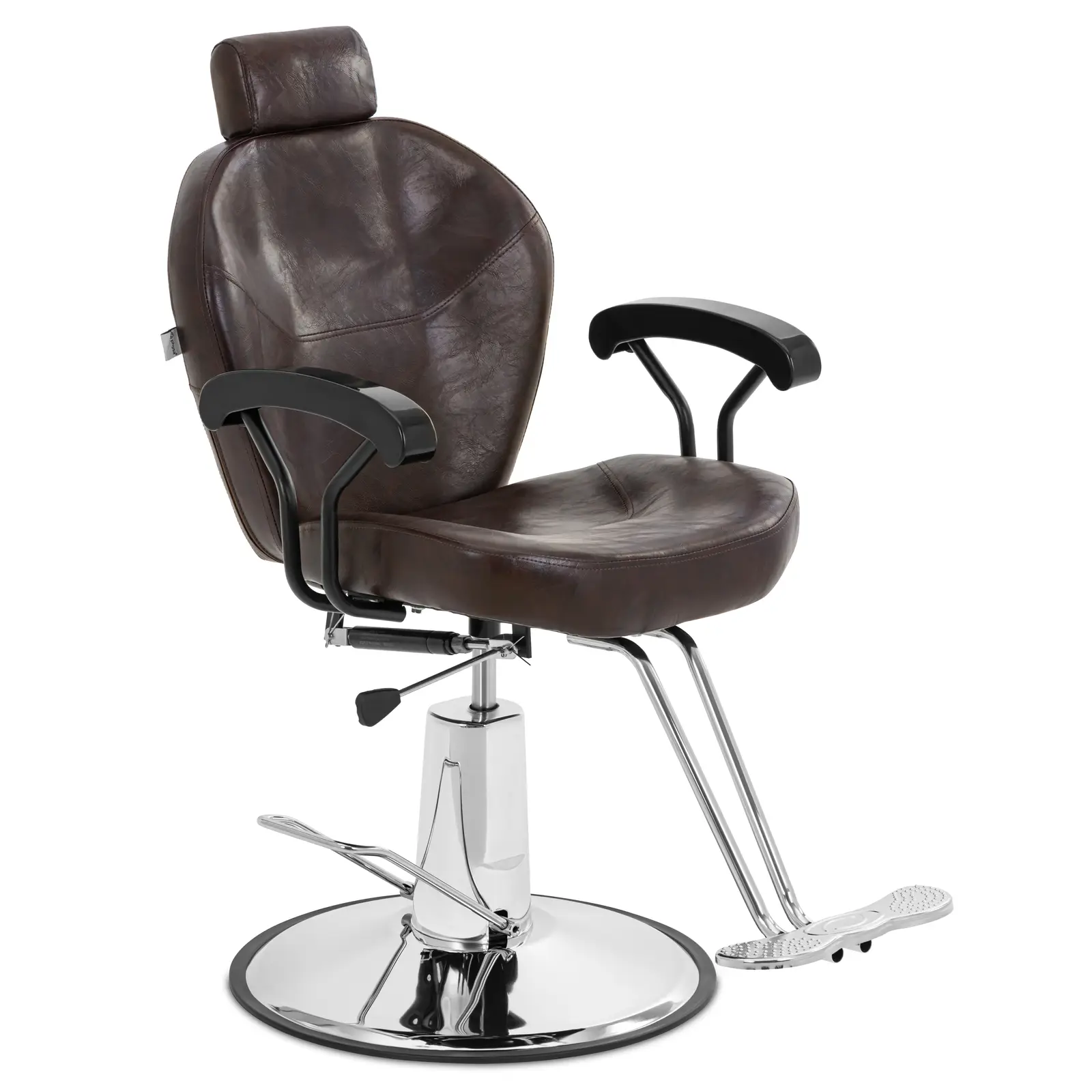 Fotel fryzjerski Ilford z zagłówkiem i podnóżkiem - 52 - 64 cm - 150 kg - brązowy
